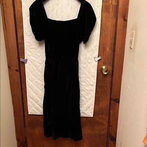 Vintage Black Velvet Samuel Blue Dress